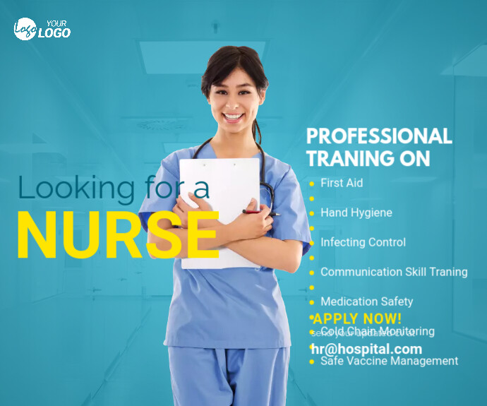 Nurse Training Ad Template (1) Średni prostokąt