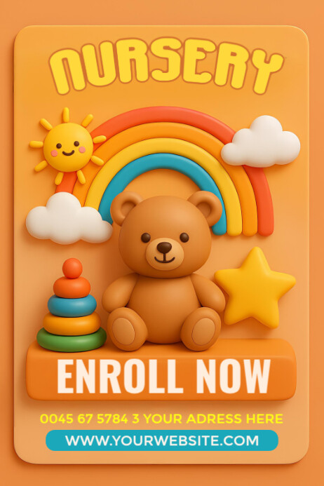 Nursery admission poster Template | PosterMyWall