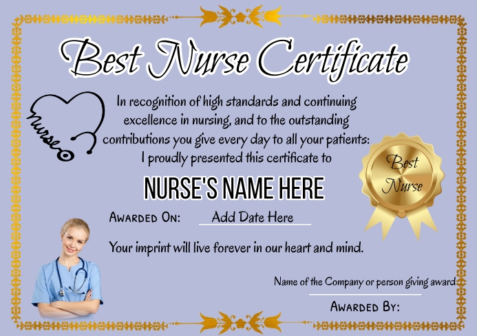 nurses appreciation certificate,nurses day A4 template