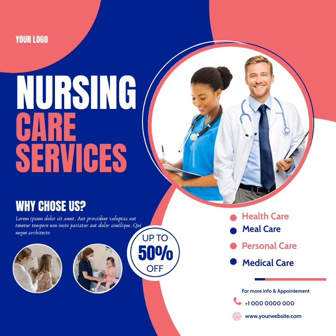 nursing health center flyer Wpis na Instagrama template