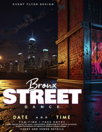 NYC Bronx Street Dance Battle Flyer Template Design Løbeseddel (US Letter)
