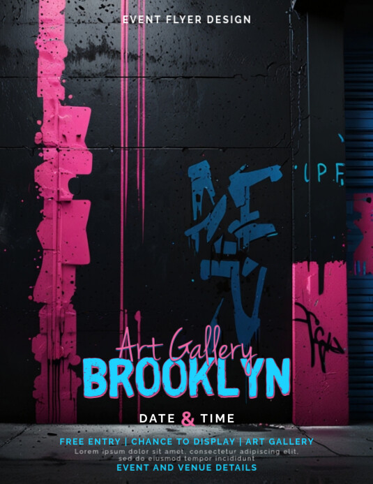 NYC Brooklyn Art Gallery Pop-Up Flyer Template Design