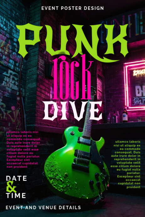 Gig Poster Example NYC Punk Rock Dive Bar Gig Poster Design Template | PosterMyWall