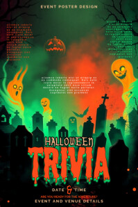 Verde halloween trivia event Poster Template