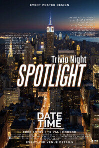 NYC Trivia Night Spotlight Event Poster Design Template