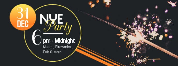 NYE Club Party Facebook Banner Ikhava Yesithombe se-Facebook template