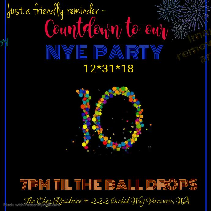 Nye Party Countdown Video Template Postermywall