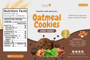 Oatmeal Cookies Label Étiquette template