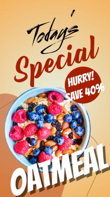 Oatmeal Packet Display Riser Oatmeal digital display ad restaurant Template | PosterMyWall