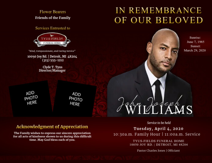 Copy of Obituary | PosterMyWall