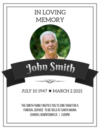 Obituary Funeral Death Anniversary Template Flyer (US Letter)