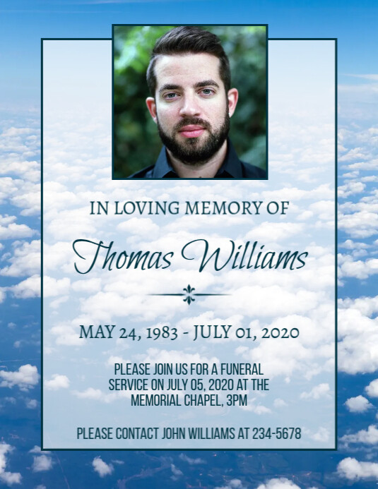 Obituary Funeral In memoriam Death Anniversar Template PosterMyWall Obituary Funeral In memoriam Death Anniversar Template PosterMyWall