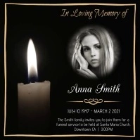 Obituary Funeral Template Candle Picture Instagram Post