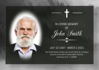Obituary Funeral Template ไปรษณียบัตร