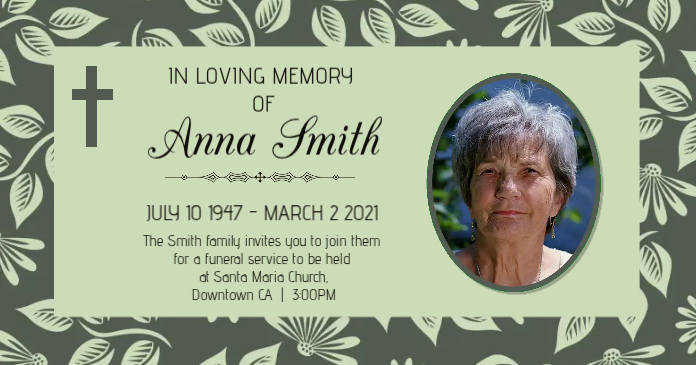 Funeral Announcement Template | PosterMyWall
