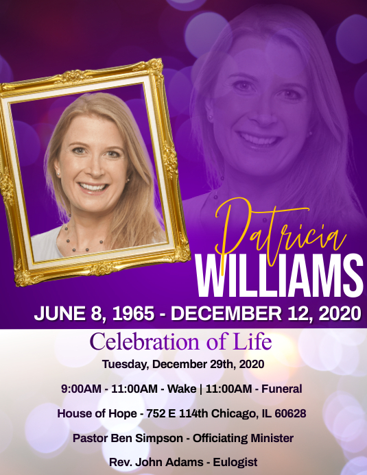 Gemma ethnicelebs Copy of Obituary Template | PosterMyWall