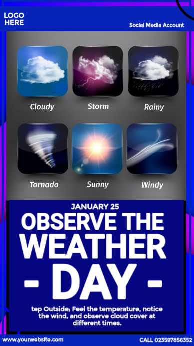 Observe the Weather Day Ad Template | PosterMyWall