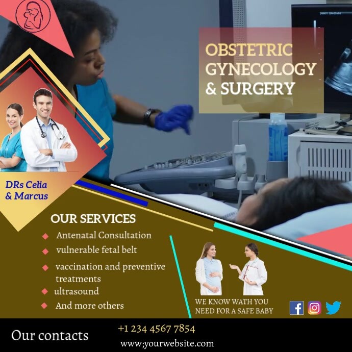 obstetric gynecologie hospital poster Template | PosterMyWall