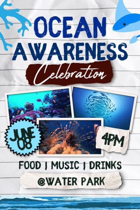 Ocean Awareness Day Poster template