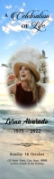 Ocean Beach Funeral Bookmark Half Page Legal template