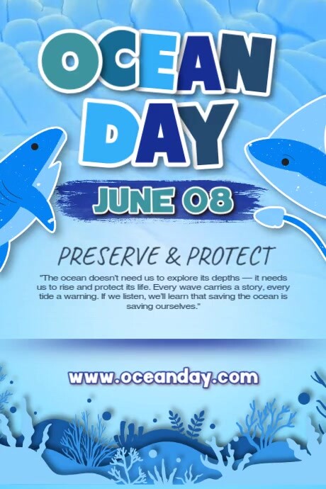 Ocean Day Event Cartaz template