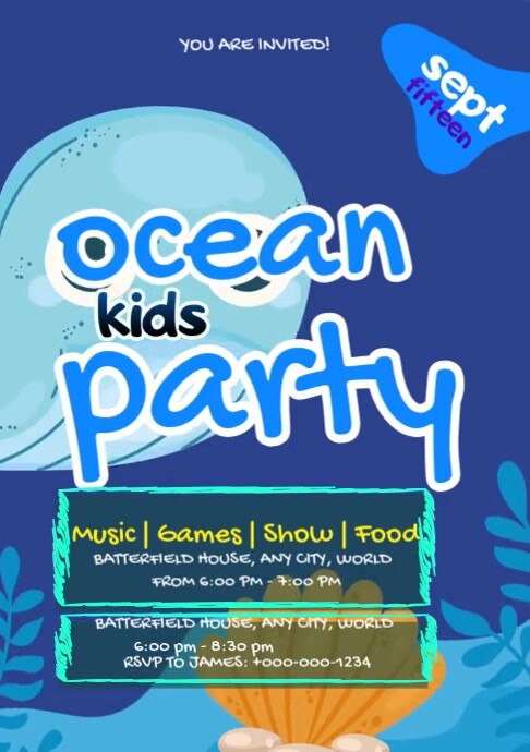 Ocean Kids Party Template | PosterMyWall