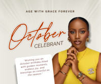 White October Birthday Celebration Umugqa Omkhulu Template