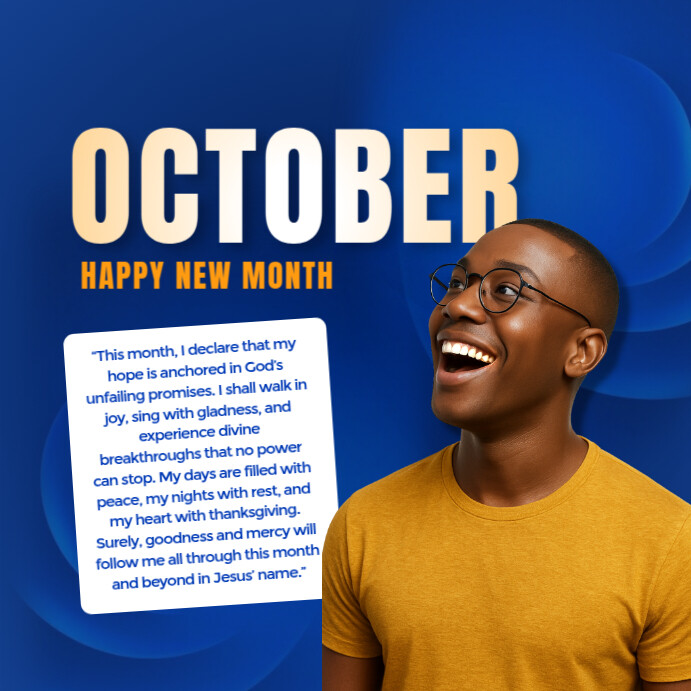 october, happy new month, october 1, new month flyer Instagram Post template