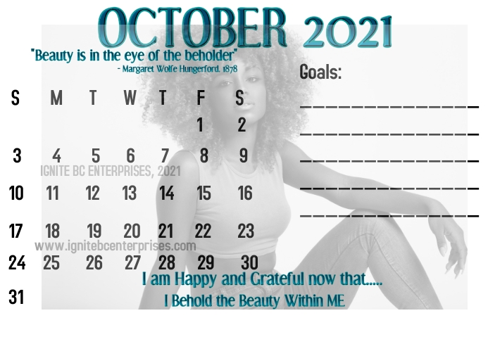 October Work Goals October 2021 Goals Calendar Template | PosterMyWall