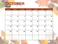 October 2024 Monthly Events Calendar Flyer (US Letter) template
