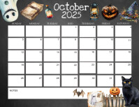 October 2025 calendar Pamflet (Letter AS) template