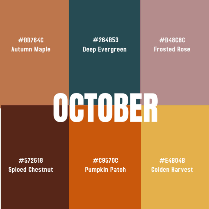 OCTOBER - AUTUMN COLORS Instagram Post template