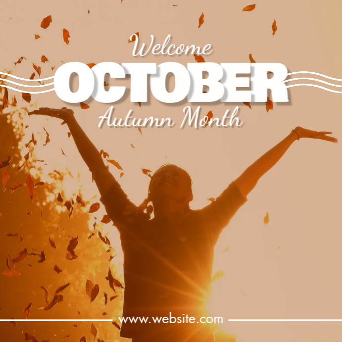 Aug Fall Posts October Autumn Month Post Template | PosterMyWall