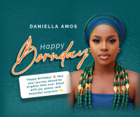 Turquoise Birthday Celebration Umugqa Omkhulu Template