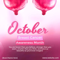 October Breast Cancer Awareness Month – Inspirational Pink Poster* template