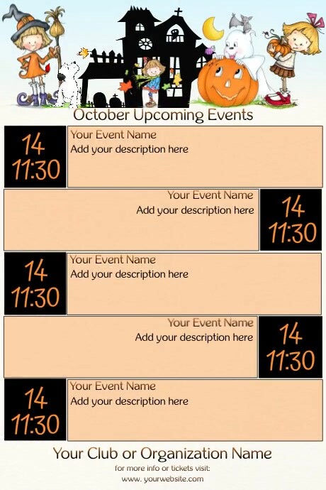 Oct Poster October Calendar by Paula Template | PosterMyWall
