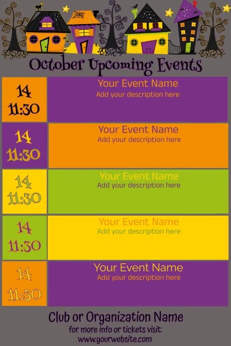Oct Poster October Calendar by Paula Template | PosterMyWall