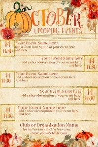 October Calendar by Paula Poster template
