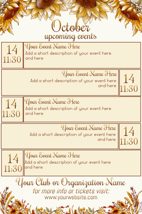 October Calendar Template | PosterMyWall