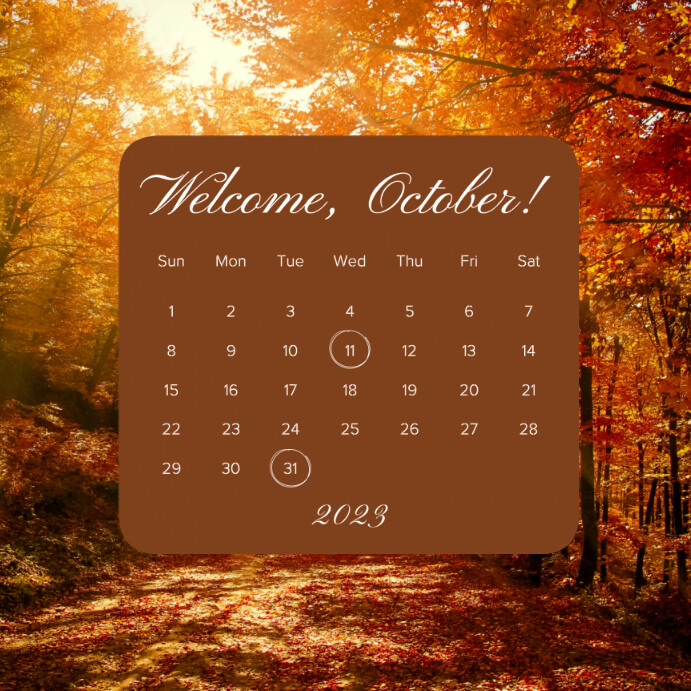 Copy of October calendar poster | PosterMyWall