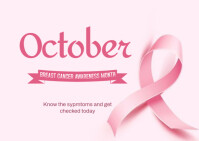 october cancer awareness month Postcard template