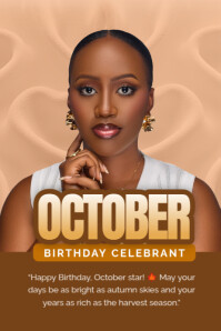 October celebration, October celebrant, birthday, happy birthday, glorious birthday โปสเตอร์ template
