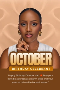 October celebration, October celebrant, birthday, happy birthday, glorious birthday Poster template