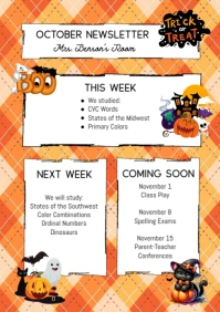 october classroom weekly newsletter A4 template
