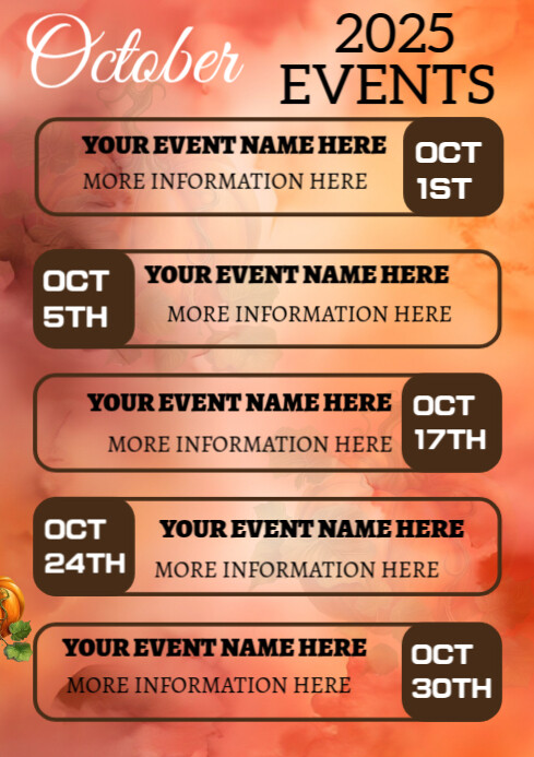 October Event Flyer A4 Template | PosterMyWall