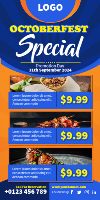 October Menu Sign October Fest Menu Template | PosterMyWall