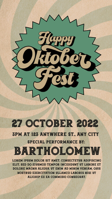 October Fest Vintage Poster Template | PosterMyWall