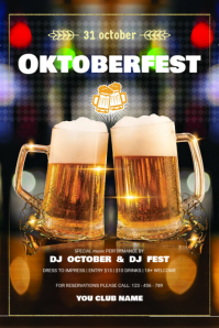 Sort Oktoberfest Celebration แบนเนอร์ 4' × 6' Template