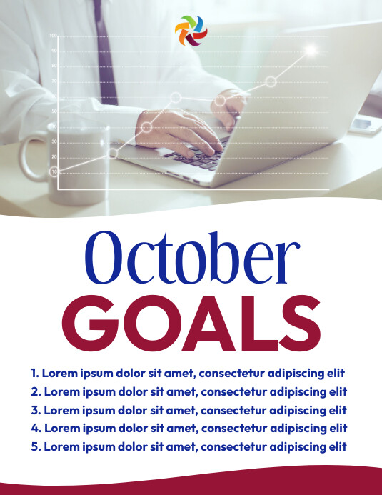 October Work Goals October goals poster Template | PosterMyWall