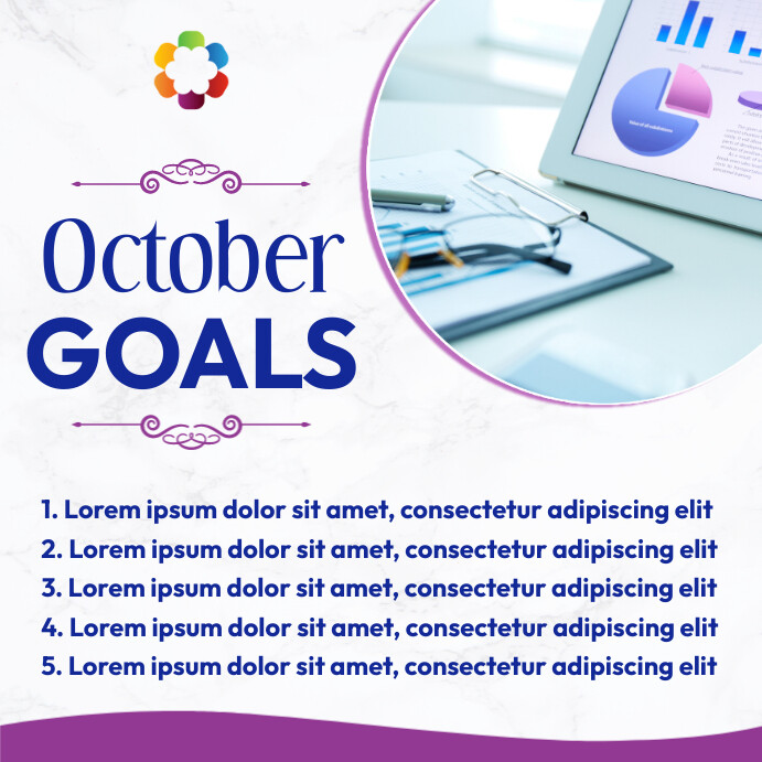 October Work Goals Copy of October goals template | PosterMyWall